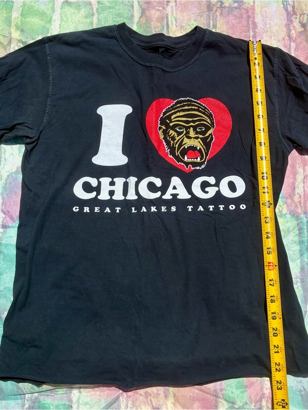 "I Heart Chicago" Tattoo Graphic Tee - Black